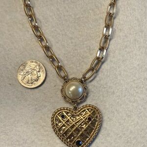Reversible Cabi Gold Heart Pendant Necklace